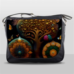 Trees Dream Generative Art Intricate Patterns Messenger Bag by Ravend