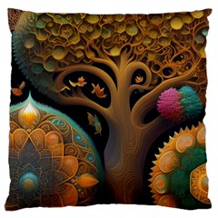 Trees Dream Generative Art Intricate Patterns Large Cushion Case (one Side) by Ravend