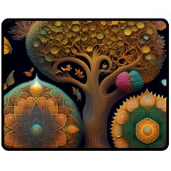 Trees Dream Generative Art Intricate Patterns Fleece Blanket (medium) by Ravend