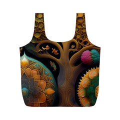 Trees Dream Generative Art Intricate Patterns Full Print Recycle Bag (m) by Ravend