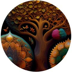 Trees Dream Generative Art Intricate Patterns Uv Print Round Tile Coaster by Ravend