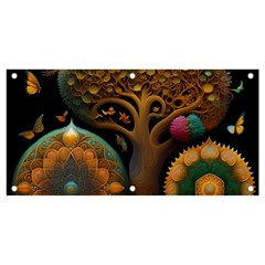 Trees Dream Generative Art Intricate Patterns Banner And Sign 4  X 2  by Ravend