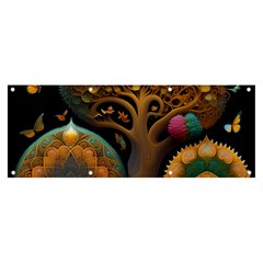 Trees Dream Generative Art Intricate Patterns Banner And Sign 8  X 3  by Ravend