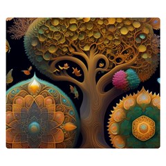 Trees Dream Generative Art Intricate Patterns One Side Premium Plush Fleece Blanket (small) by Ravend