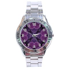 Geometric Shapes Geometric Pattern Flower Pattern Art Stainless Steel Analogue Watch by Ravend