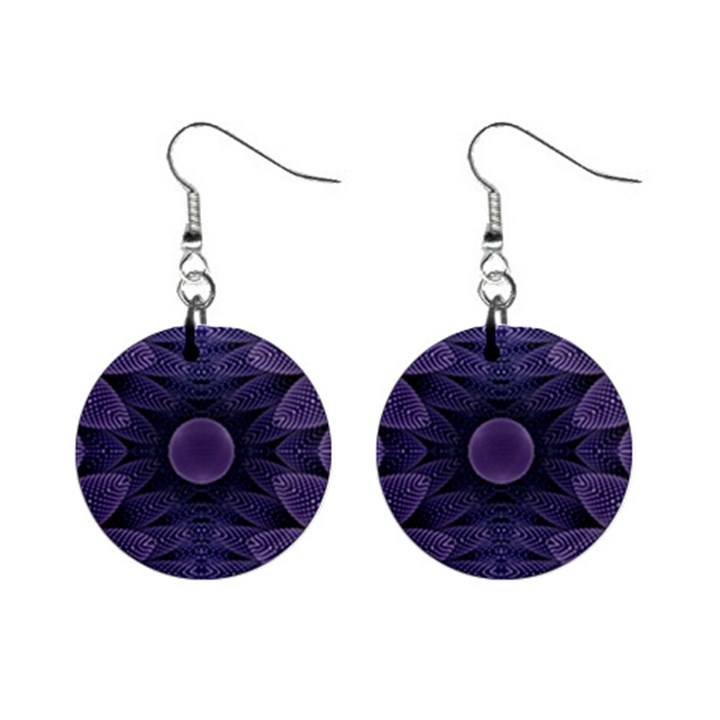 Gometric Shapes Geometric Pattern Purple Background Mini Button Earrings