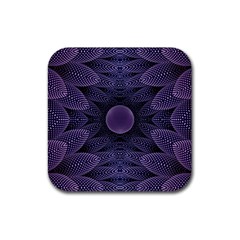 Gometric Shapes Geometric Pattern Purple Background Rubber Coaster (Square)