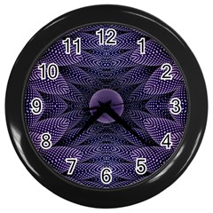 Gometric Shapes Geometric Pattern Purple Background Wall Clock (black) by Ravend