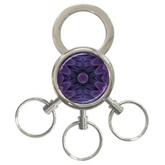 Gometric Shapes Geometric Pattern Purple Background 3-Ring Key Chain