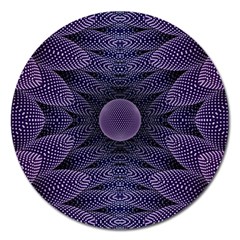 Gometric Shapes Geometric Pattern Purple Background Magnet 5  (Round)