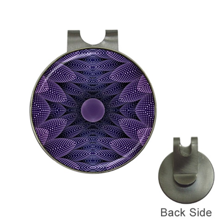 Gometric Shapes Geometric Pattern Purple Background Hat Clips with Golf Markers