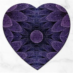 Gometric Shapes Geometric Pattern Purple Background Jigsaw Puzzle (Heart)