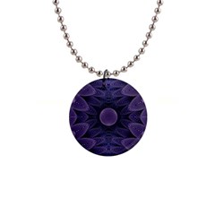 Gometric Shapes Geometric Pattern Purple Background 1  Button Necklace by Ravend