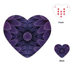 Gometric Shapes Geometric Pattern Purple Background Playing Cards Single Design (heart) by Ravend