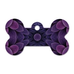 Gometric Shapes Geometric Pattern Purple Background Dog Tag Bone (two Sides) by Ravend