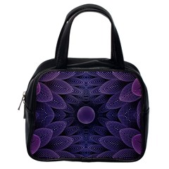 Gometric Shapes Geometric Pattern Purple Background Classic Handbag (One Side)