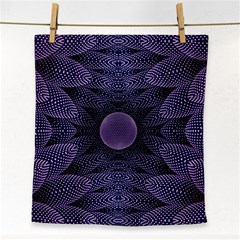 Gometric Shapes Geometric Pattern Purple Background Face Towel by Ravend