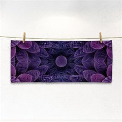 Gometric Shapes Geometric Pattern Purple Background Hand Towel by Ravend