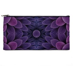 Gometric Shapes Geometric Pattern Purple Background Pencil Case by Ravend