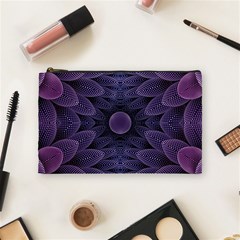 Gometric Shapes Geometric Pattern Purple Background Cosmetic Bag (Medium)