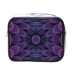 Gometric Shapes Geometric Pattern Purple Background Mini Toiletries Bag (One Side)