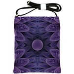 Gometric Shapes Geometric Pattern Purple Background Shoulder Sling Bag Front