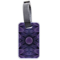 Gometric Shapes Geometric Pattern Purple Background Luggage Tag (two Sides) by Ravend