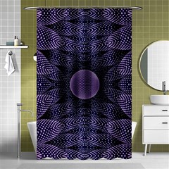 Gometric Shapes Geometric Pattern Purple Background Shower Curtain 48  X 72  (small)  by Ravend