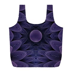 Gometric Shapes Geometric Pattern Purple Background Full Print Recycle Bag (L)