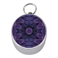 Gometric Shapes Geometric Pattern Purple Background Mini Silver Compasses by Ravend