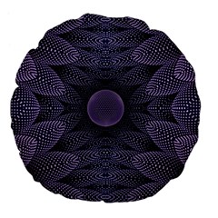 Gometric Shapes Geometric Pattern Purple Background Large 18  Premium Flano Round Cushions by Ravend