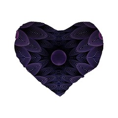 Gometric Shapes Geometric Pattern Purple Background Standard 16  Premium Flano Heart Shape Cushions by Ravend