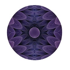 Gometric Shapes Geometric Pattern Purple Background Mini Round Pill Box