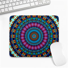 Mandela Kaleidoscope Squares Geometric Shapes Large Mousepad by Ravend