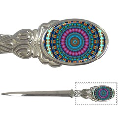 Mandela Kaleidoscope Squares Geometric Shapes Letter Opener by Ravend