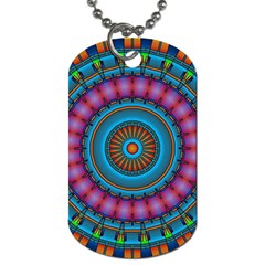 Mandela Kaleidoscope Squares Geometric Shapes Dog Tag (two Sides)