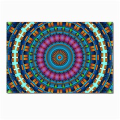 Mandela Kaleidoscope Squares Geometric Shapes Postcard 4 x 6  (pkg Of 10) by Ravend