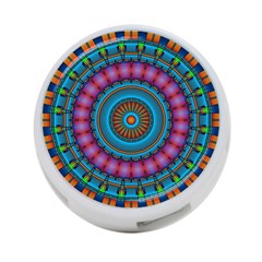 Mandela Kaleidoscope Squares Geometric Shapes 4-port Usb Hub (two Sides) by Ravend