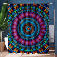 Mandela Kaleidoscope Squares Geometric Shapes Shower Curtain 60  X 72  (medium)  by Ravend