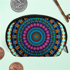 Mandela Kaleidoscope Squares Geometric Shapes Accessory Pouch (large) by Ravend