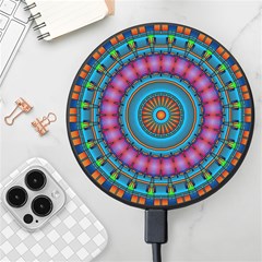 Mandela Kaleidoscope Squares Geometric Shapes Wireless Fast Charger(black)