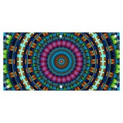 Mandela Kaleidoscope Squares Geometric Shapes Banner And Sign 6  X 3  by Ravend