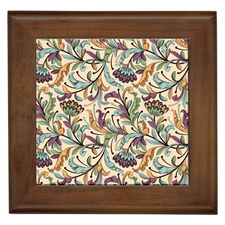 Wallpaper Floral Pattern Floral Wallpaper Background Framed Tile