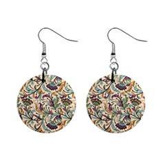 Wallpaper Floral Pattern Floral Wallpaper Background Mini Button Earrings