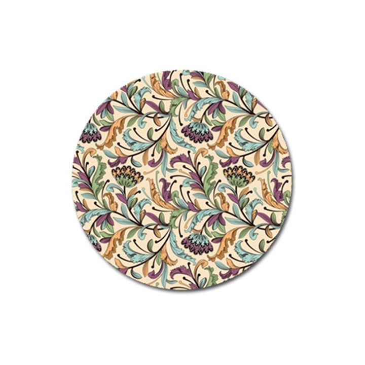 Wallpaper Floral Pattern Floral Wallpaper Background Magnet 3  (Round)