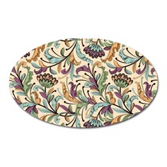 Wallpaper Floral Pattern Floral Wallpaper Background Oval Magnet