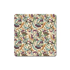 Wallpaper Floral Pattern Floral Wallpaper Background Square Magnet