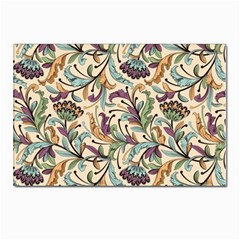 Wallpaper Floral Pattern Floral Wallpaper Background Postcard 4 x 6  (pkg Of 10) by Ravend