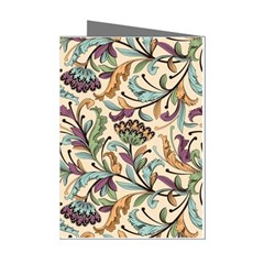 Wallpaper Floral Pattern Floral Wallpaper Background Mini Greeting Cards (pkg Of 8) by Ravend