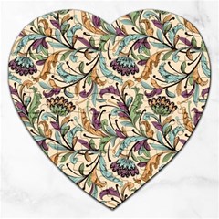 Wallpaper Floral Pattern Floral Wallpaper Background Jigsaw Puzzle (Heart)